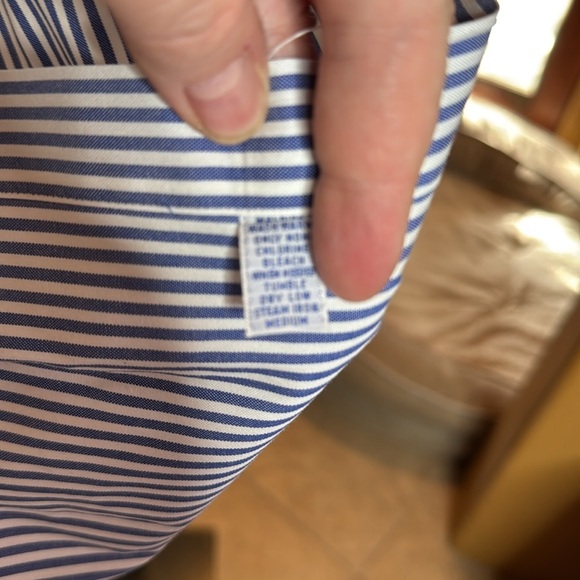 Ralph Lauren Yarmouth Striped Oxford Shirt Blue White 100% Cotton Sz 15 1/2-33 - Picture 8 of 8